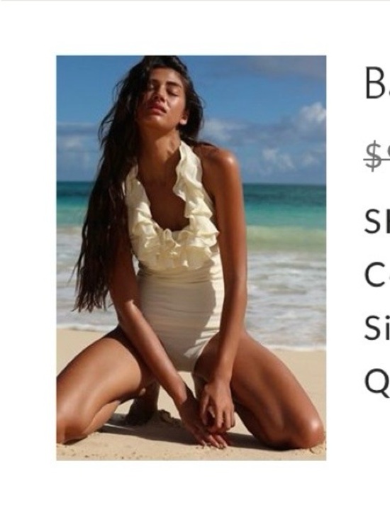 Free People Other - Free People Cream Ruffled Halter Bandeau One-Piece